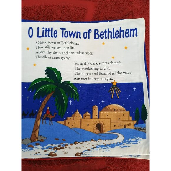 Merry Christmas Songbook Fabric Childrens Holiday Book With Illustrated Teddy Be - Picture 7 of 10